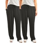 Athletic Works Women's Plus Size Relaxed Fit Pant, 2-Pack 1X