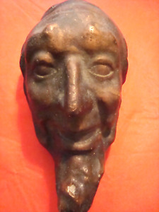 Antique Architectural Salvage MEPHISTOPHELES/SATAN Carved STONE or CEMENT HEAD