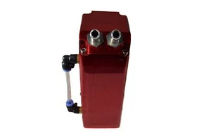 CATCH CAN RED SQUARE OIL RESERVOIR TANK BREATHER 9mm UNIVERSAL - Picture 1 of 2