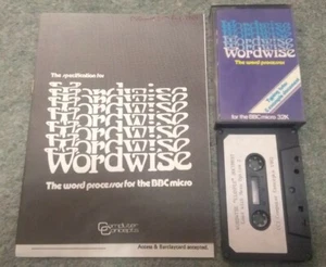 WORDWISE THE WORD PROCESSOR FOR ACORN BBC MICRO B 32K CASSETTE TAPE INSTRUCTIONS - Picture 1 of 3