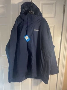 Columbia Mens Blizzard Fighter Long Jacket, Hooded, Size 4X/4TF, Navy - Picture 1 of 6