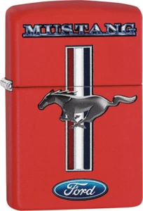 Zippo Ford MUSTANG Rouge Briquet à Essence, Laiton, Inox, 1x6 X6 CM Auto - Bild 1 von 2