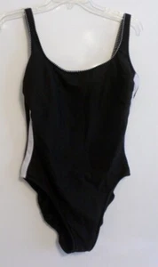 MIRACLESUIT SIZE14 TANK swimsuit-BLACK WITH WHITE-stretch - Picture 1 of 5