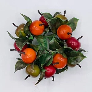 VTG Christmas Candle Ring Artificial Garland Faux Fruit Floral Holiday Decor - Picture 1 of 9