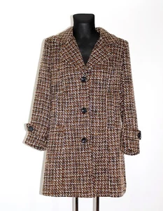 Abrigo de lana cierre de botones medio largo poliacrílico talla 46 - Imagen 1 de 4