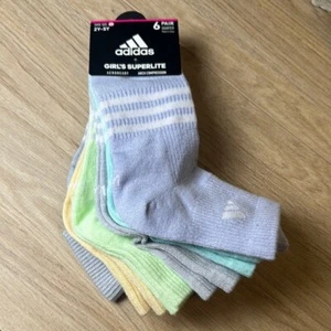 New Girl's Superlit Colorful Adidas Ankle Socks 2y- 5y - Picture 1 of 5