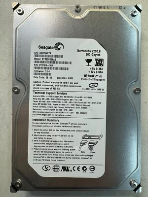 SEAGATE ST3200826AS 9Y7389-301 200GB Firmware 3.04 Code 06146 SATA 3.5" HDD - Image 1 of 4