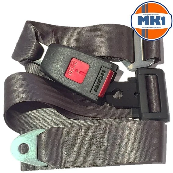 Mk1 Oldtimer Teile 65 Einzel 3 Punkt Vorne Automatisch Sitzgurt Set Grau - Bild 1 von 1