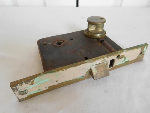 01839 LE CORBIN MORTISE LOCK Brass or Bronze  painted front plate  #22 Cover