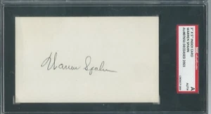 Carta indice 3x5 firmata Warren Spahn taglio autografo SLABBED SGC COA - Foto 1 di 1