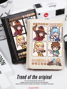 Konosuba Anime Megumin Black/White PU Leather Purse Short Wallet Gift - Picture 1 of 11