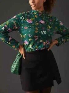 Anthropologie Maeve Printed Turtleneck Top size xS - Imagen 1 de 9