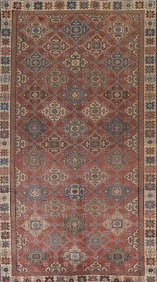 Hand-Knotted Tribal Pink Wool Carpet Geometric Oriental Area Rug 5x10 Ft - Изображение 1 из 4