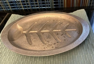 Bandeja de chisporroteo asado vintage bandeja para servir aluminio fundido 15" x 10 1/2" Foto 1 de 4