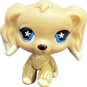 Hasbro Littlest Pet Shop LPS #748 Blonde Cocker Spaniel with Flower Eyes - Picture 1 of 4