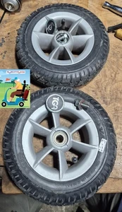 TGA Maximo Mobility Scooter FRONT Wheels 9.5x3-5 Black Air Filled Good Condition - Picture 1 of 4