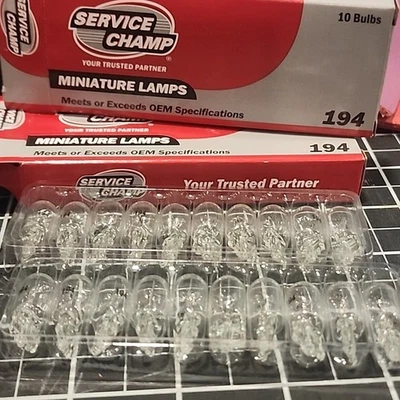 20 PACK 194 Low Voltage T-3 1/4 Mini Wedge Base Miniature Bulb  .27A 14V - Image 1 of 3