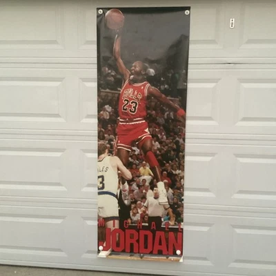 1989 Costacos Michael Jordan NBA Bulls 26 x 74 Door Poster Vintage Hang Time - Image 1 of 4