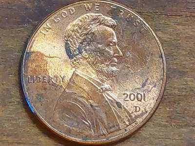 2001 D Reverse Double Stamped Penny - Image 1 of 4