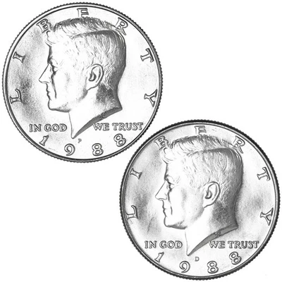 1988 P & D Kennedy Half Dollar Gem From Proof Mint Sets - Image 1 of 4
