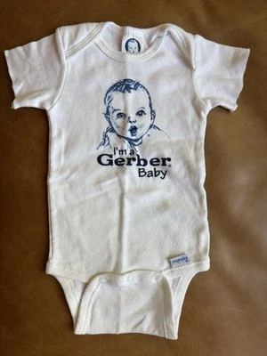 Gerber Onesie One Piece Newborn I’m a Gerber Baby Off-White Blue - Image 1 of 4