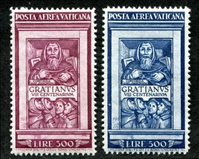 VATICAN CITY - 1951 Franciscus Gratianus airmail #C20-21 - VF MNH - Image 1 of 2