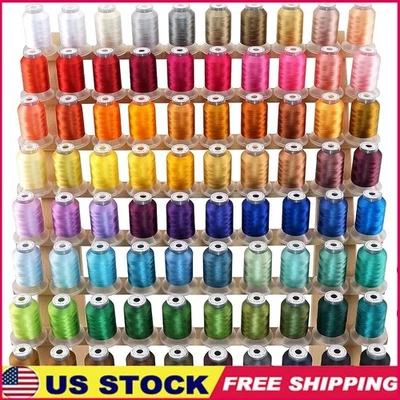 Embroidery Machine Thread 78 Assorted Colors 40WT 500M High Strength Polyester - Image 1 of 4