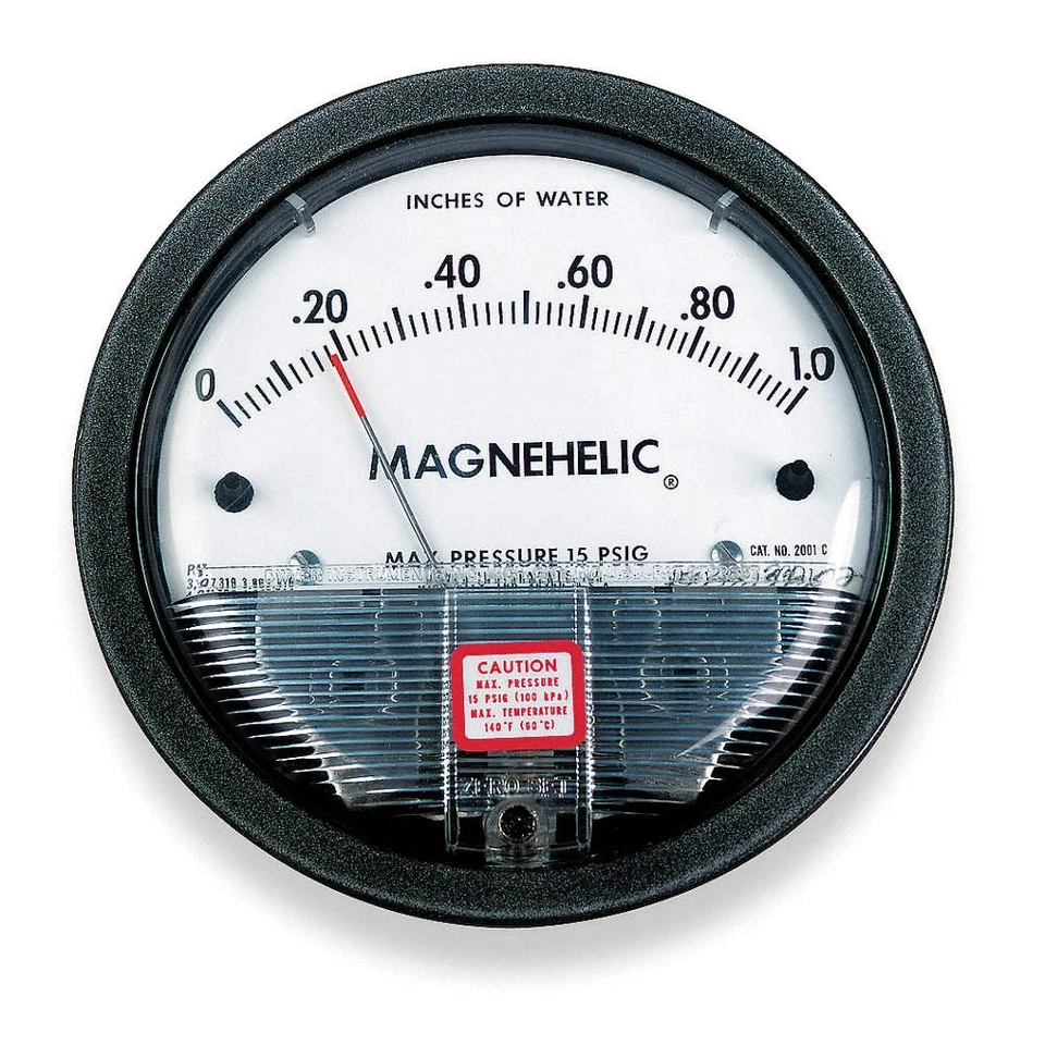 DWYER 2040 Pressure Gauge,0 to 40 In H2O 1W475 - Image 1 of 1