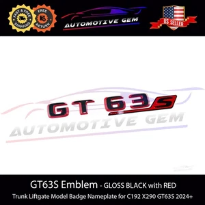 GT63S AMG Emblem GLOSS BLACK RED Rear Trunk Badge Logo Nameplate Mercedes 2024+ - Picture 1 of 1