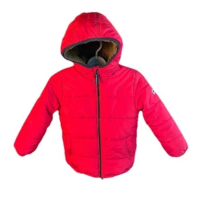OshKosh B'Gosh Boys Red Heavy Winter Puffer Jacket with Sherpa Lining Size 7 - Picture 1 of 7
