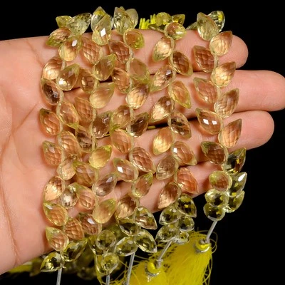 Cuentas facetadas lágrima de piedras preciosas topacio limón natural 9X6 10X6 mm hilo 18-22 piezas Foto 1 de 4