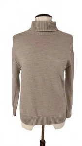 Max Mara Leisure Beige Rollkragen Wollpullover 36" Brustumfang (ca. UK 8-10) - Bild 1 von 6