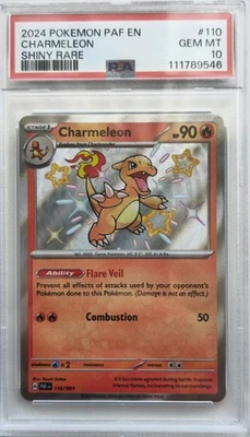 💥PSA 10 Charmeleon Paldean Fates 110/091 Holo Shiny Rare Pokemon Card TCG  - Image 1 of 2
