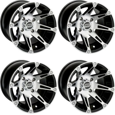 4 ATV/UTV Wheels Set 12in Moose 387X Machined 4/110 4+3/2+6 SRA - Image 1 of 4