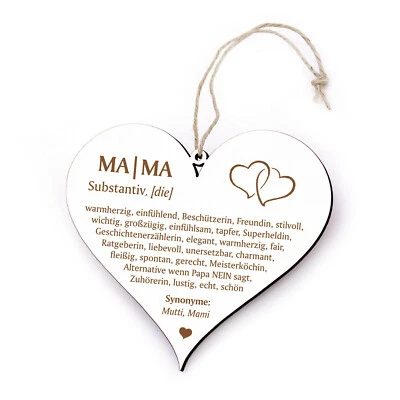 Beste Mama Schild Herz Definition Lexikon Deko Mutter Geschenk Muttertag - Bild 1 von 3