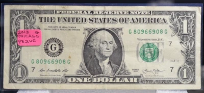 2013 $1.00 TRUE RADAR NOTE  VERY RARE HARD TO FIND 98.2% VERY COOL SN G80966908G - Image 1 of 2