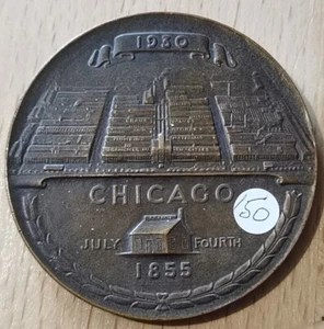 MEDAILLE BRONZE ♦ SEVENTY FIFTH ANNIVERSARY 1930 - CRANE CO - R.T CRANE CHICAGO - Picture 1 of 2
