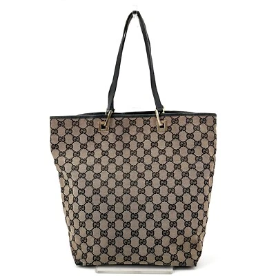 GUCCI GG Canvas Shoulder Tote Bag Black beige Authentic - Image 1 of 4