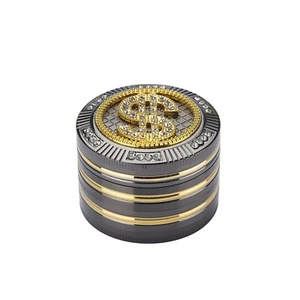 Design Metall Grinder Crusher Sieb Tabak Gewürz Kräuter Strass Stein Mühle - Bild 1 von 16