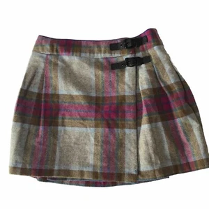 Johnny b Boden Skirt Girls 13 14 Plaid Wool Pleated Preppy School Academia Wrap - Picture 1 of 16