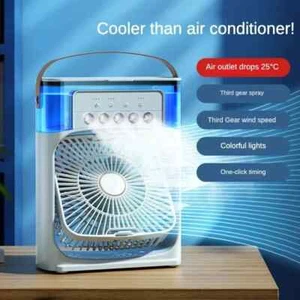 Ventilador de 3 velocidades enfriador de aire portátil con luz nocturna LED pequeño aire acondicionado - Imagen 1 de 9