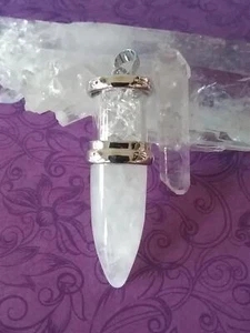 HERKIMER DIAMOND Pendant wth Rare ICE QUARTZ CRYSTAL, Herkimer Crystal Pendant - Picture 1 of 3