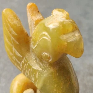 Vintage 2.5" Chinese Natural Shoushan Stone Carving Bird Phoenix Sculpture - Picture 1 of 10