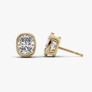 18k Yellow Gold Women Earring Lab Grown Diamond Elongated 2.00 Ct IGI Certified - Picture 1 of 11