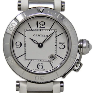 Cartier Pasha Seatimer White Rubber 33mm 3025 Steel Quartz 2YEARWARRANTY #1539-1 - Picture 1 of 5