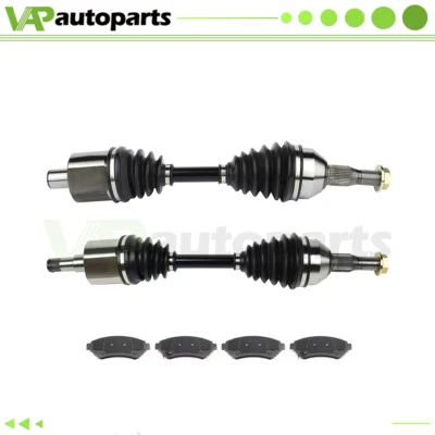 For Pontiac Grand Prix Chevrolet Impala  Front 2 CV Axle +4  Brake Ceramic  Pads - Image 1 of 4