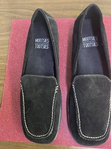 Mooties Tootsies Ladies Suede Shoes Black 9 Leather - Picture 1 of 8
