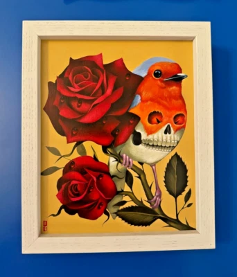 Gustavo Rimada - Obra de arte original - "Cráneo de pájaro" acrílico a bordo Foto 1 de 4