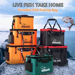 5Size EVA Portable Fishing Bag Folding Fishing Bucket Fish Box Waterproof Bucket - Picture 1 of 28
