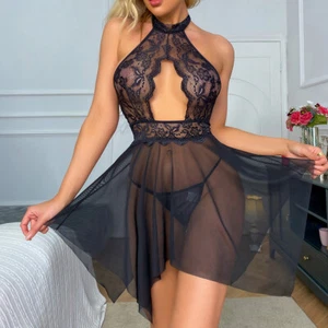 Sexy Lingerie for Women Floral Lace Sheer Sleepwear Babydoll Chemise Nightwear - Picture 1 of 27